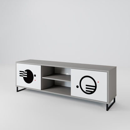 BLACK AND WHITE COMBINATION Mueble de TV de 2 Puertas