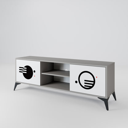BLACK AND WHITE COMBINATION Mueble de TV de 2 Puertas