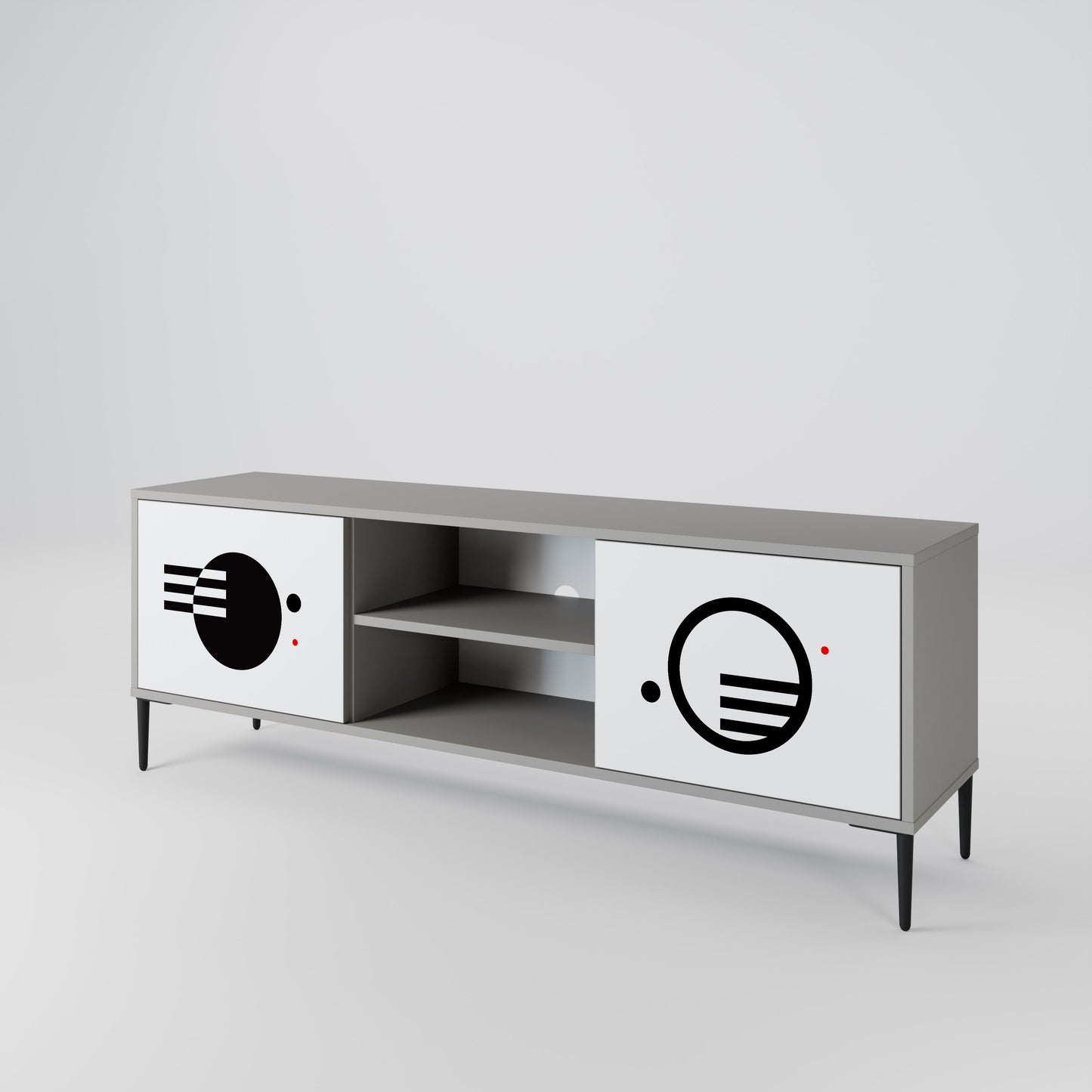 BLACK AND WHITE COMBINATION Mueble de TV de 2 Puertas