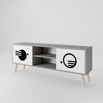 BLACK AND WHITE COMBINATION Mueble de TV de 2 Puertas