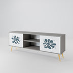 WONDERLAND VEGETATION Mueble de TV de 2 Puertas en Acabado Gris