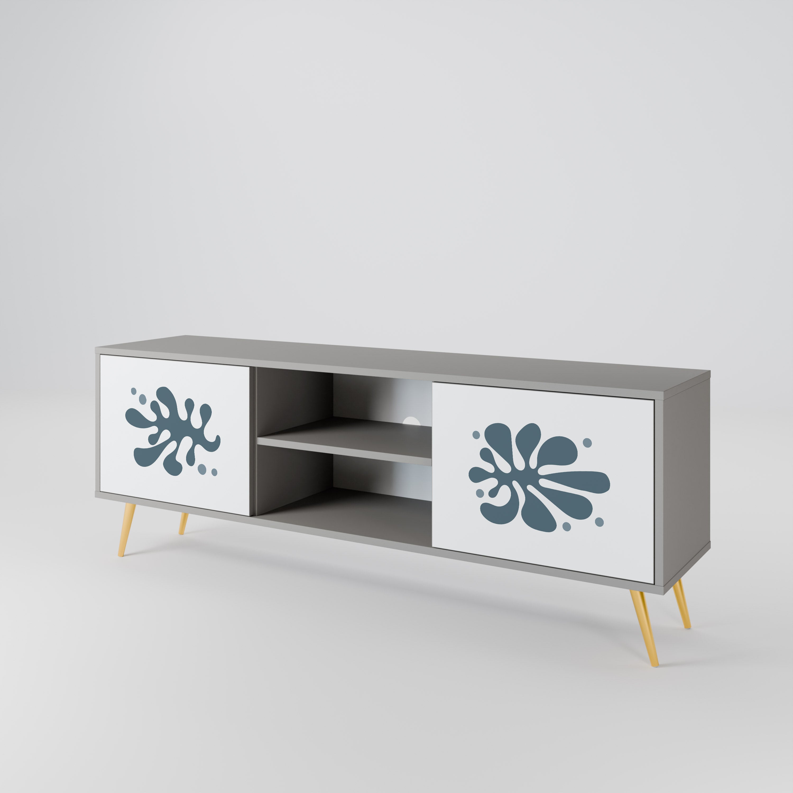 WONDERLAND VEGETATION 2-Door TV Stand in Grey Finish