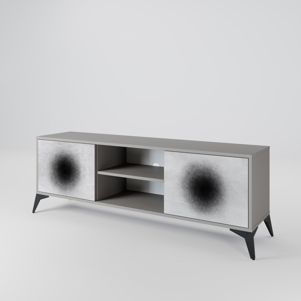 BLACK HOLE 2-Door TV Stand in Grey Finish