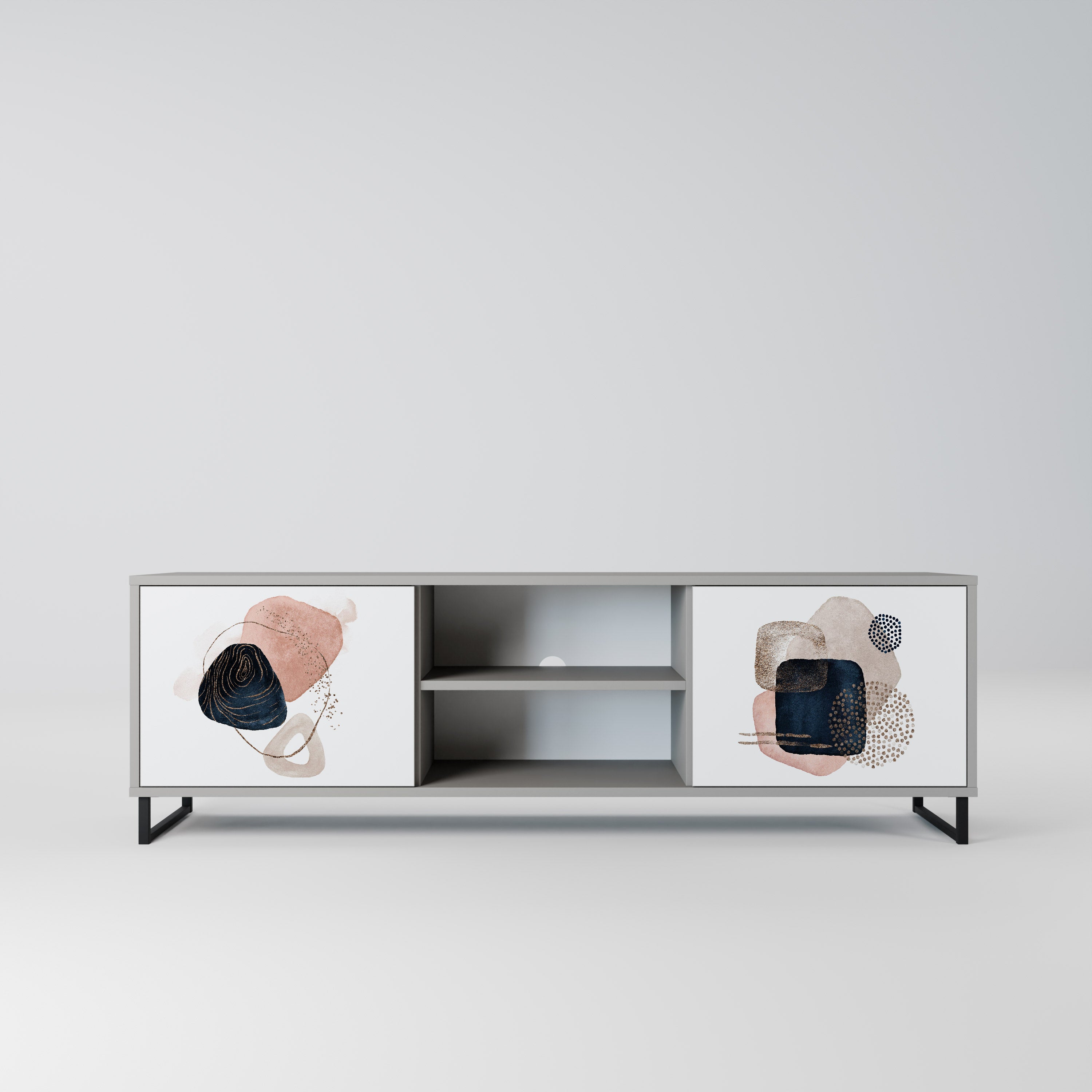 COLORFUL SHAPES 2-Door TV Stand in Grey Finish