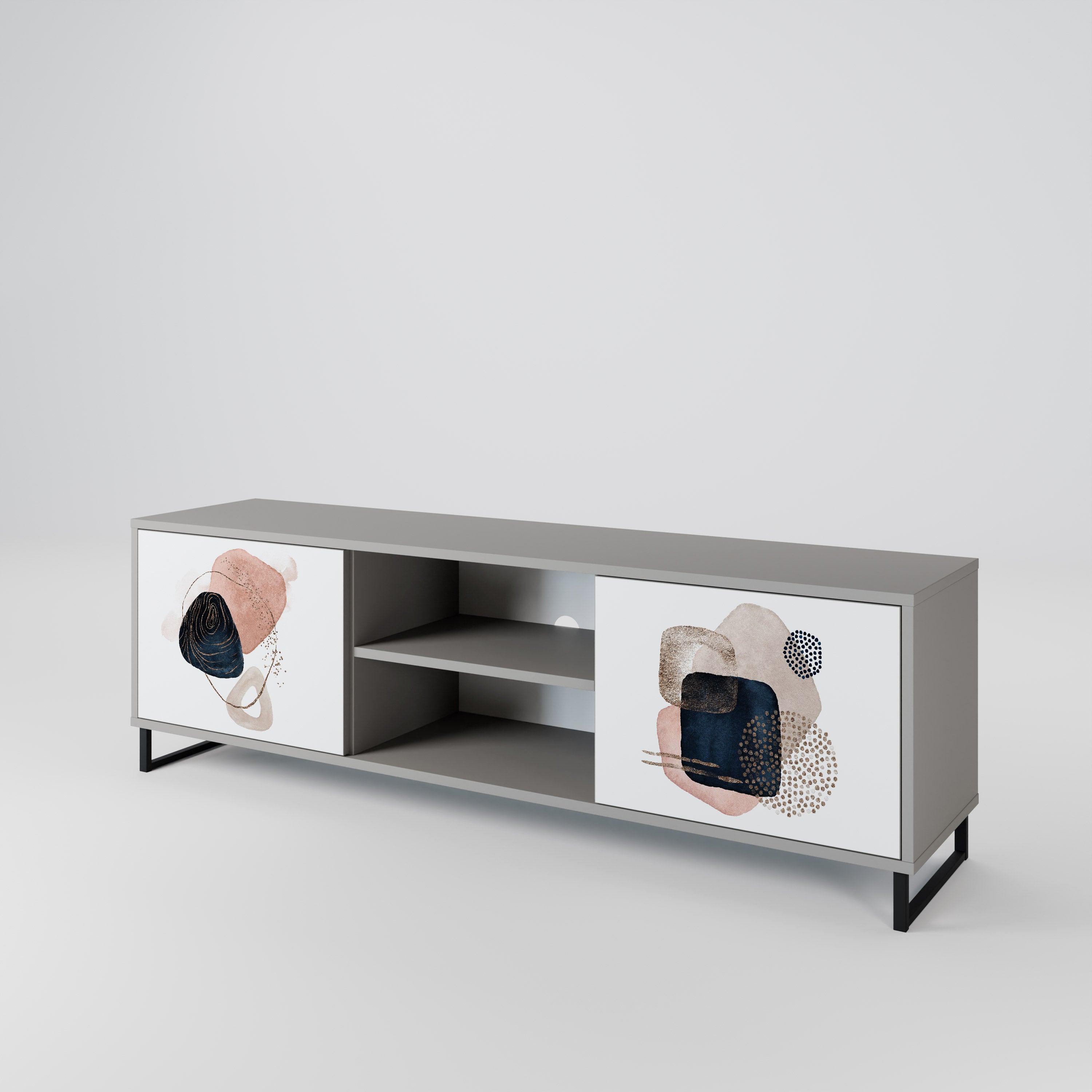 COLORFUL SHAPES 2-Door TV Stand in Grey Finish