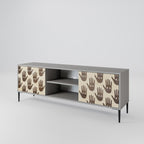 SEE MORE 2-Door TV Stand in Grey Finish