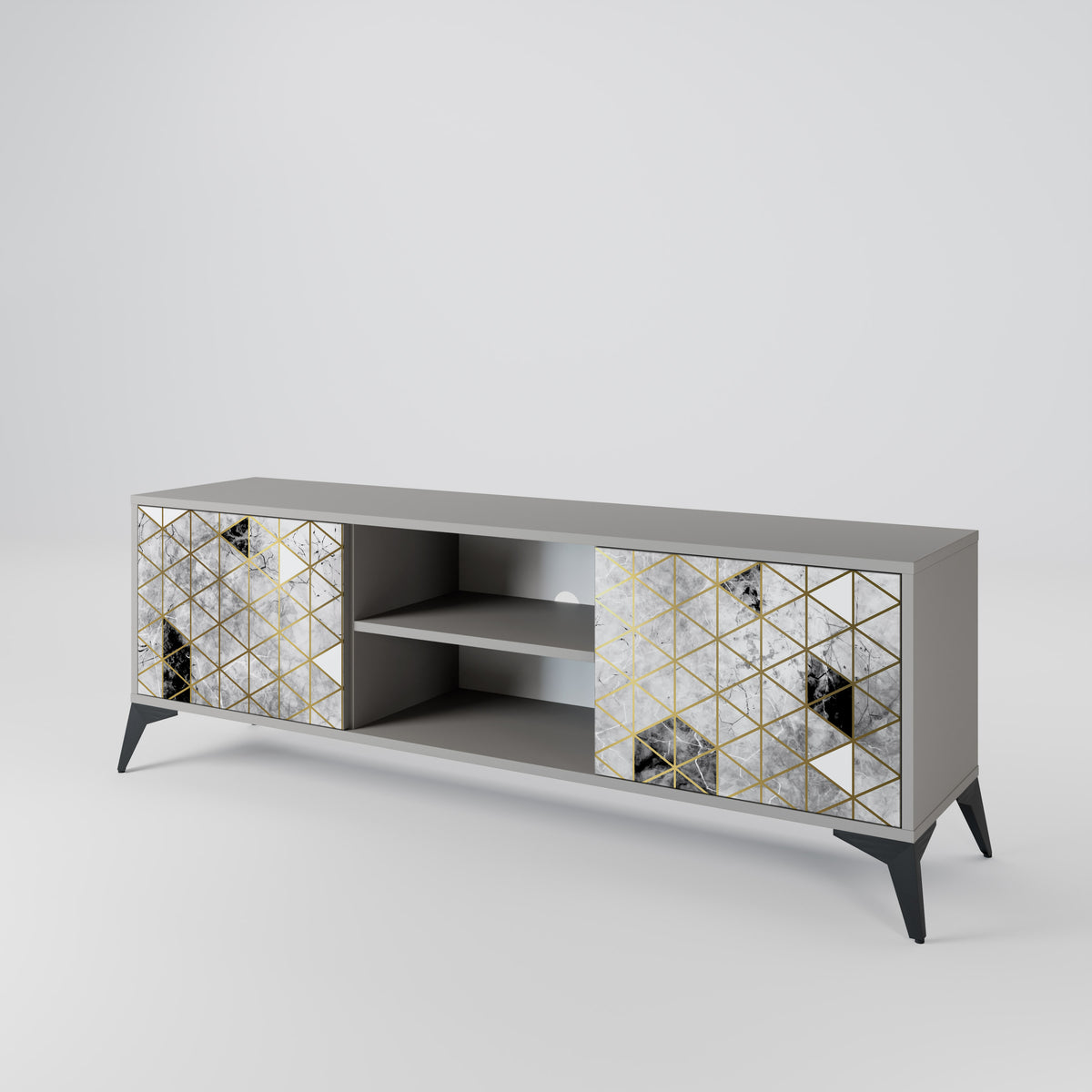 ASHEN ARIA Mueble de TV de 2 Puertas