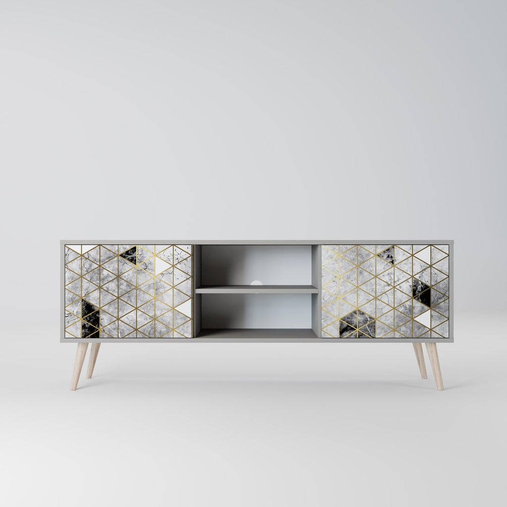 ASHEN ARIA 2-Door TV Stand in Grey Finish