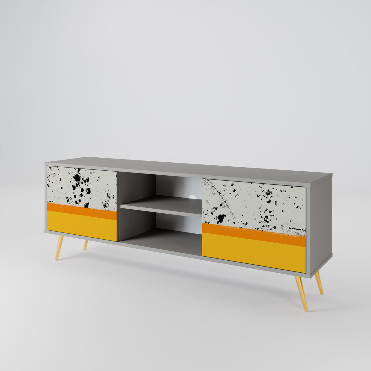 DYED BY ORANGE Mueble de TV de 2 Puertas