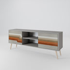 PECULIAR TRAIL 2-Door TV Stand in Grey Finish