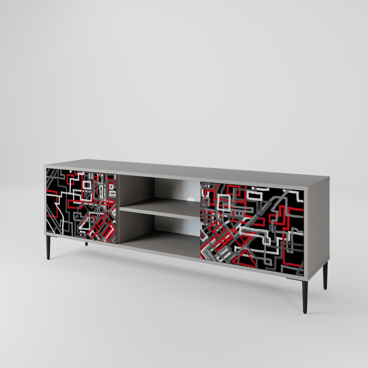 BROKEN LINES Mueble de TV de 2 Puertas