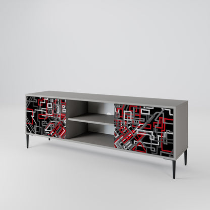 BROKEN LINES Mueble de TV de 2 Puertas