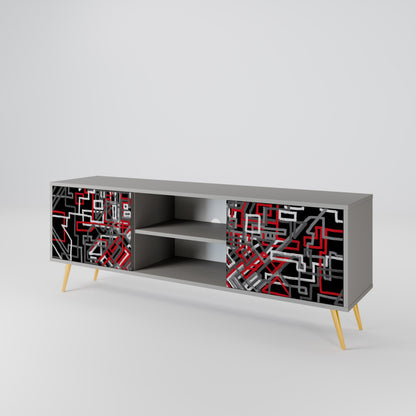 BROKEN LINES Mueble de TV de 2 Puertas