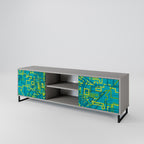 NOSTALGIC MEMORIES Mueble de TV de 2 Puertas en Acabado Gris