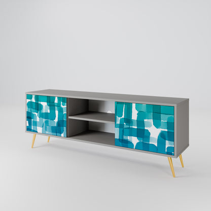 TURQUOISE RECTANGLES Mueble de TV de 2 Puertas