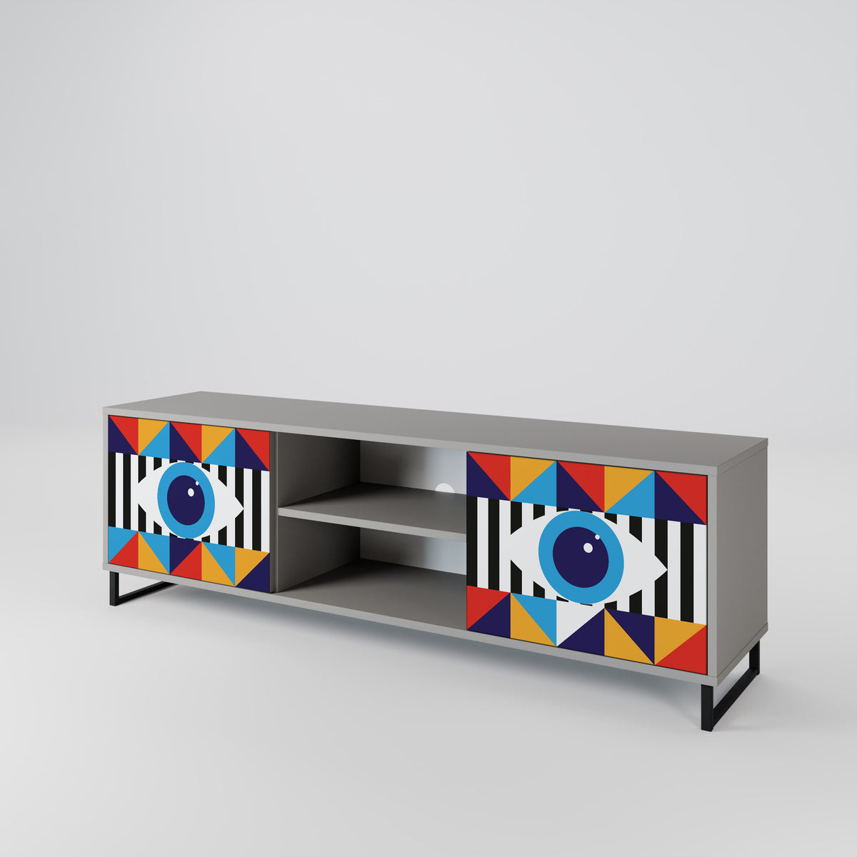 ABSTRACTION AND GEOMETRY Mueble de TV de 2 Puertas