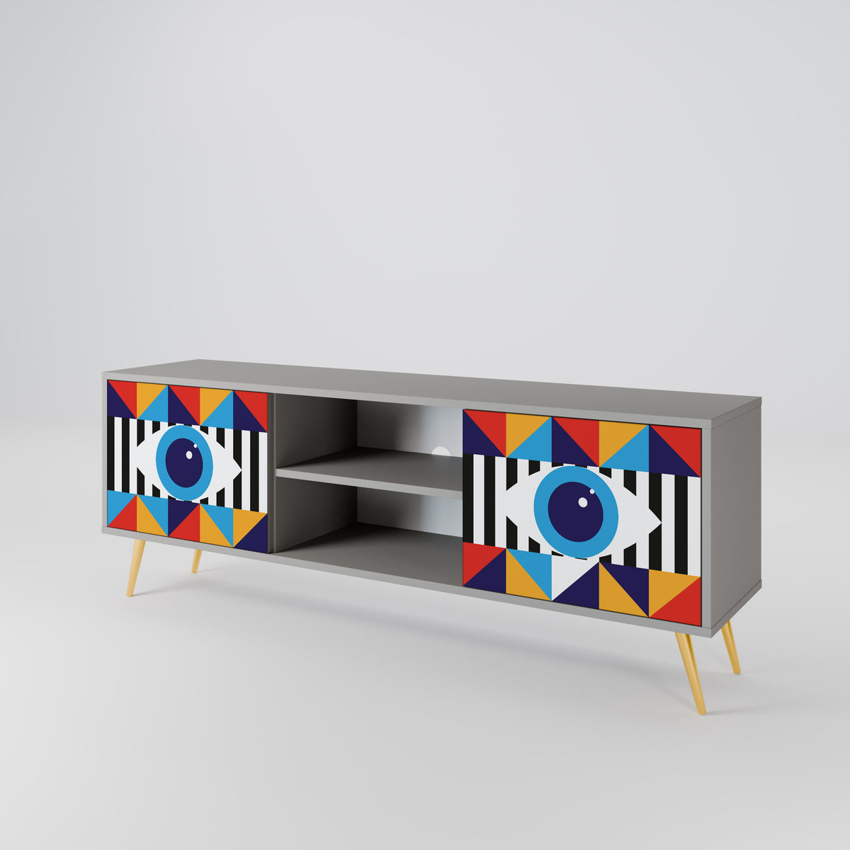 ABSTRACTION AND GEOMETRY Mueble de TV de 2 Puertas