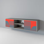 RISING GEOMETRY STARS 2-Door TV Stand in Grey Finish