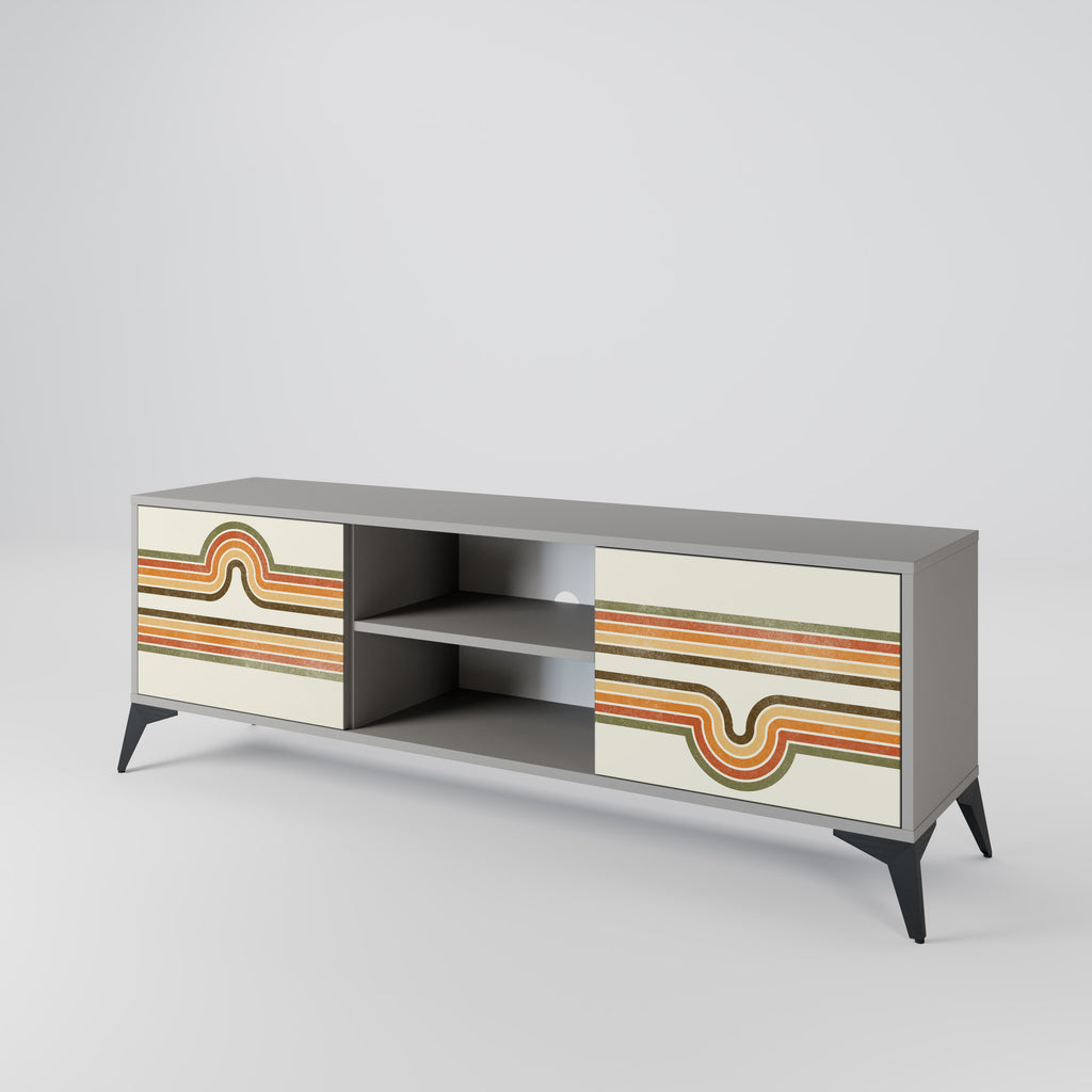 EXCEPTIONAL STREAM 2-Door TV Stand in Grey Finish