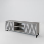 SOLID ZIG ZAG Mueble de TV de 2 Puertas en Acabado Gris