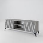 SOLID ZIG ZAG Mueble de TV de 2 Puertas en Acabado Gris