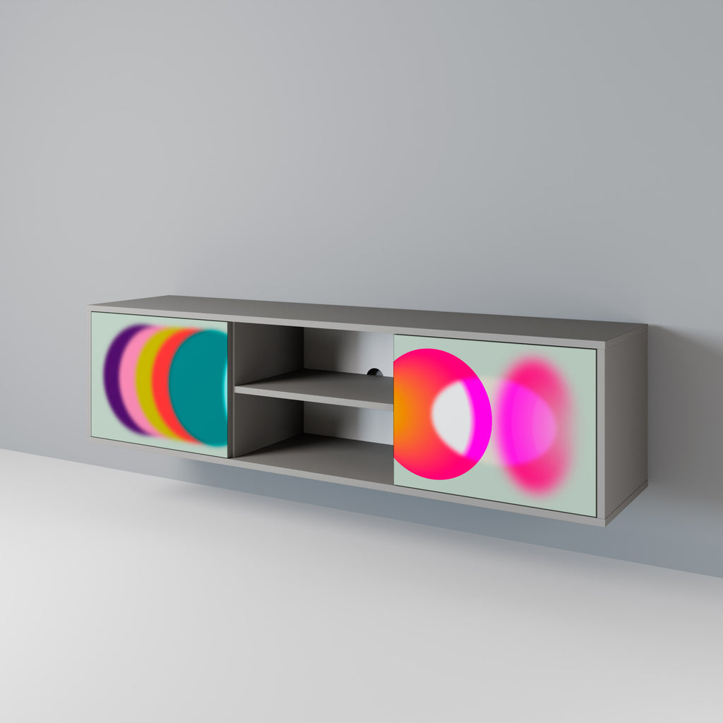 Mueble de TV de 2 puertas SYMPHONY OF COLORS en acabado gris