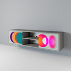 SYMPHONY OF COLORS Mueble de TV de 2 Puertas en Acabado Gris