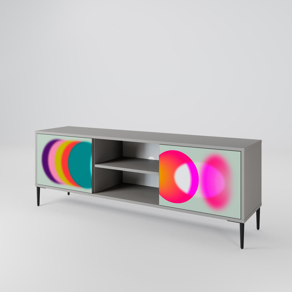 Mueble de TV de 2 puertas SYMPHONY OF COLORS en acabado gris