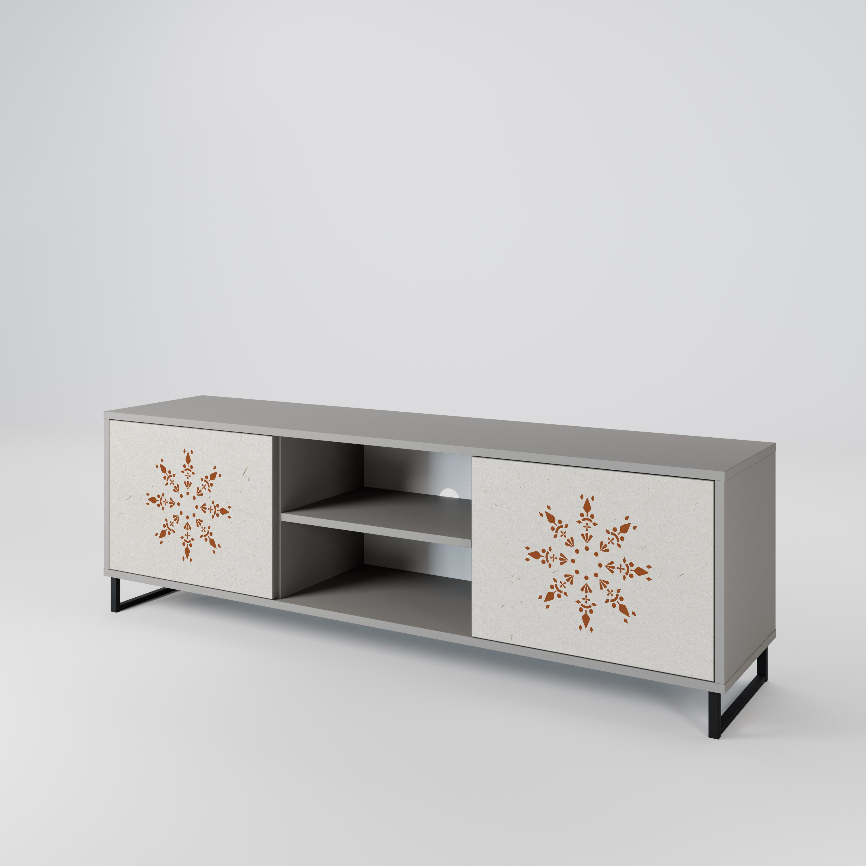 DAILY HARMONY 2-Door TV Stand in Grey Finish