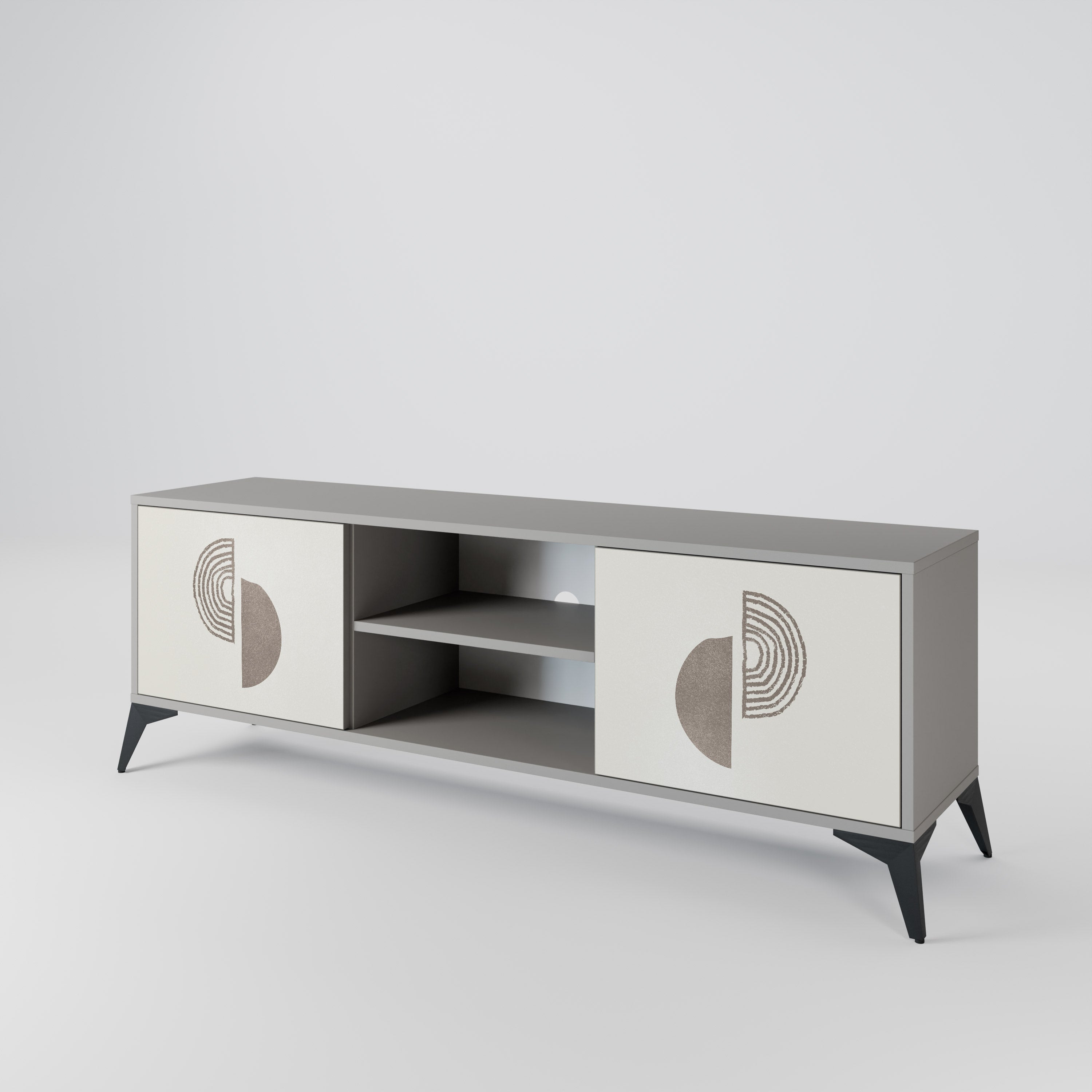 HARMONY ESSENCE 2-Door TV Stand in Grey Finish
