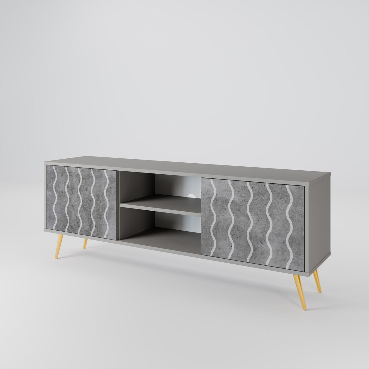 WAVES OF CONCRETE 2-Door TV Cabinet