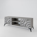 CIRCLE CONCRETE 2-Door TV Stand in Grey Finish