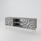 CIRCLE CONCRETE 2-Door TV Stand in Grey Finish