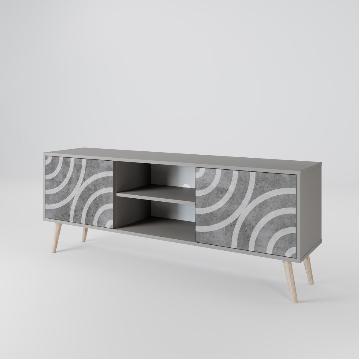CIRCLE CONCRETE Mueble de TV de 2 Puertas