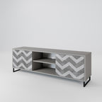 TOUGH ZIG ZAG Mueble de TV de 2 Puertas en Acabado Gris