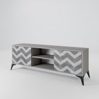 TOUGH ZIG ZAG Mueble de TV de 2 Puertas en Acabado Gris