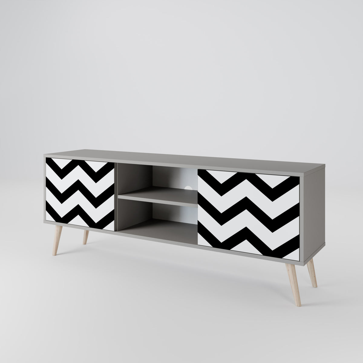 CLASSIC ZIG ZAG Mueble de TV de 2 Puertas