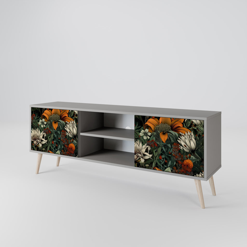 MIDNIGHT SPROUT 2-Door TV Stand in Grey Finish