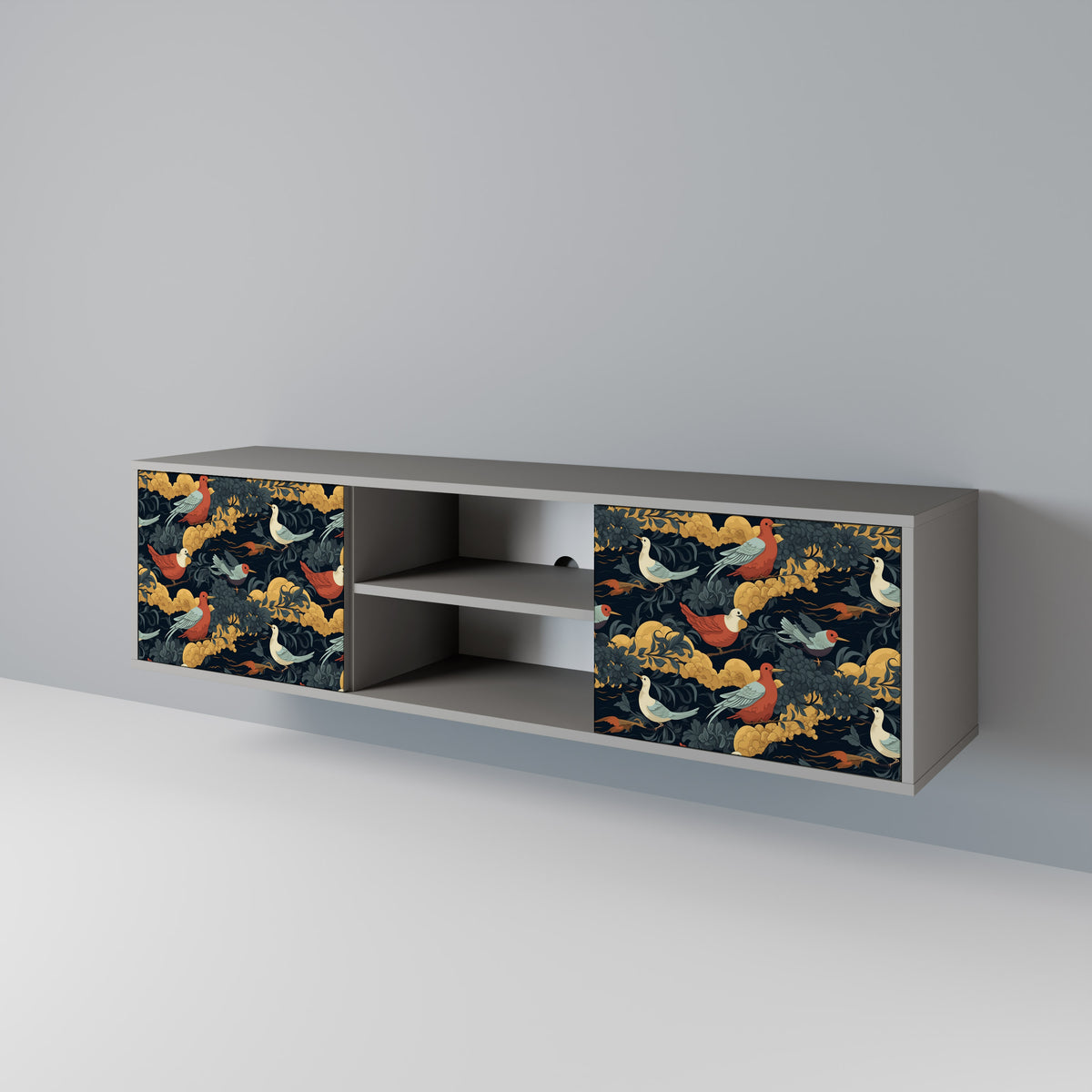 FOWLY DAZE Mueble de TV de 2 Puertas