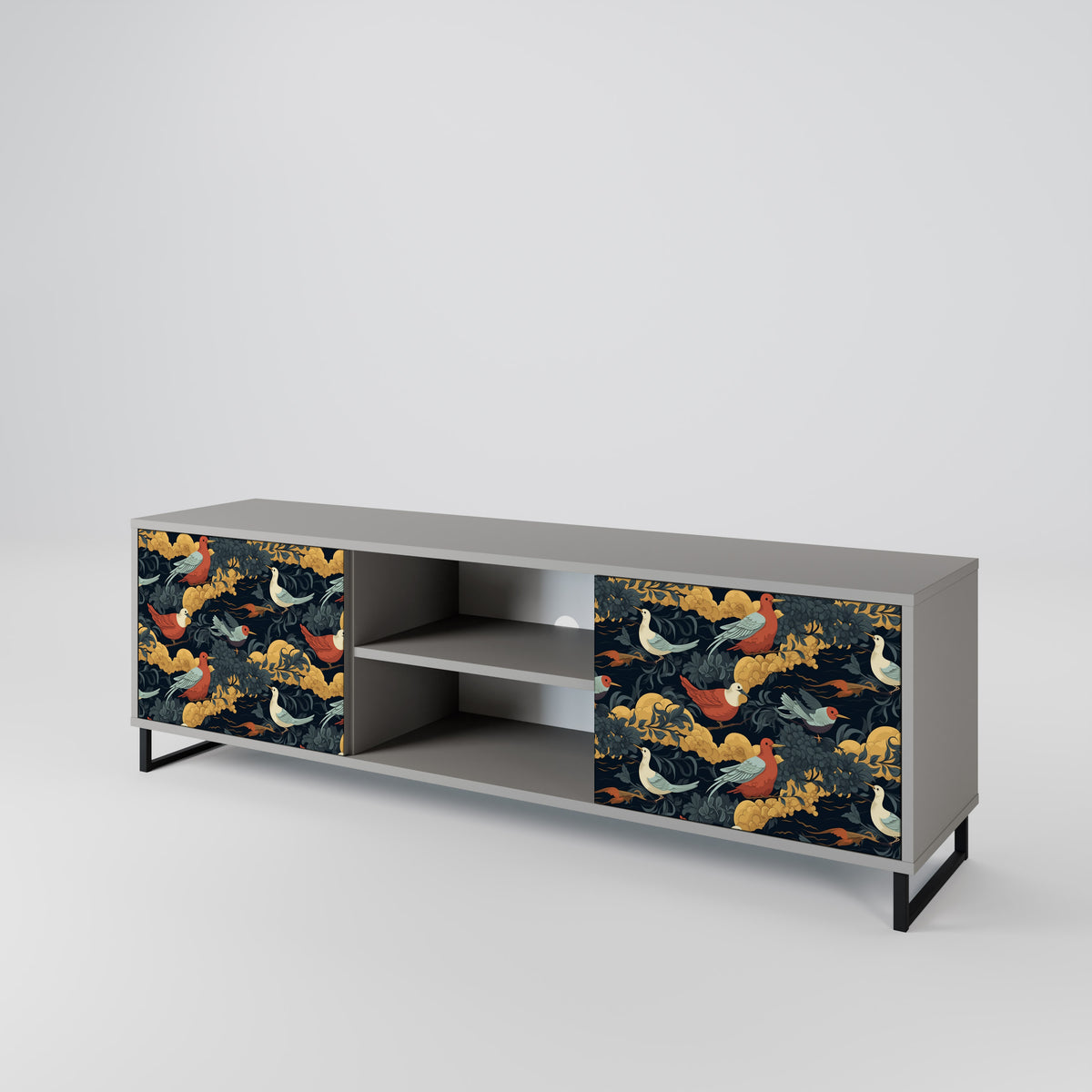 FOWLY DAZE Mueble de TV de 2 Puertas