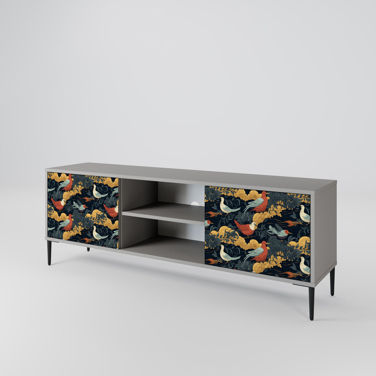 FOWLY DAZE Mueble de TV de 2 Puertas