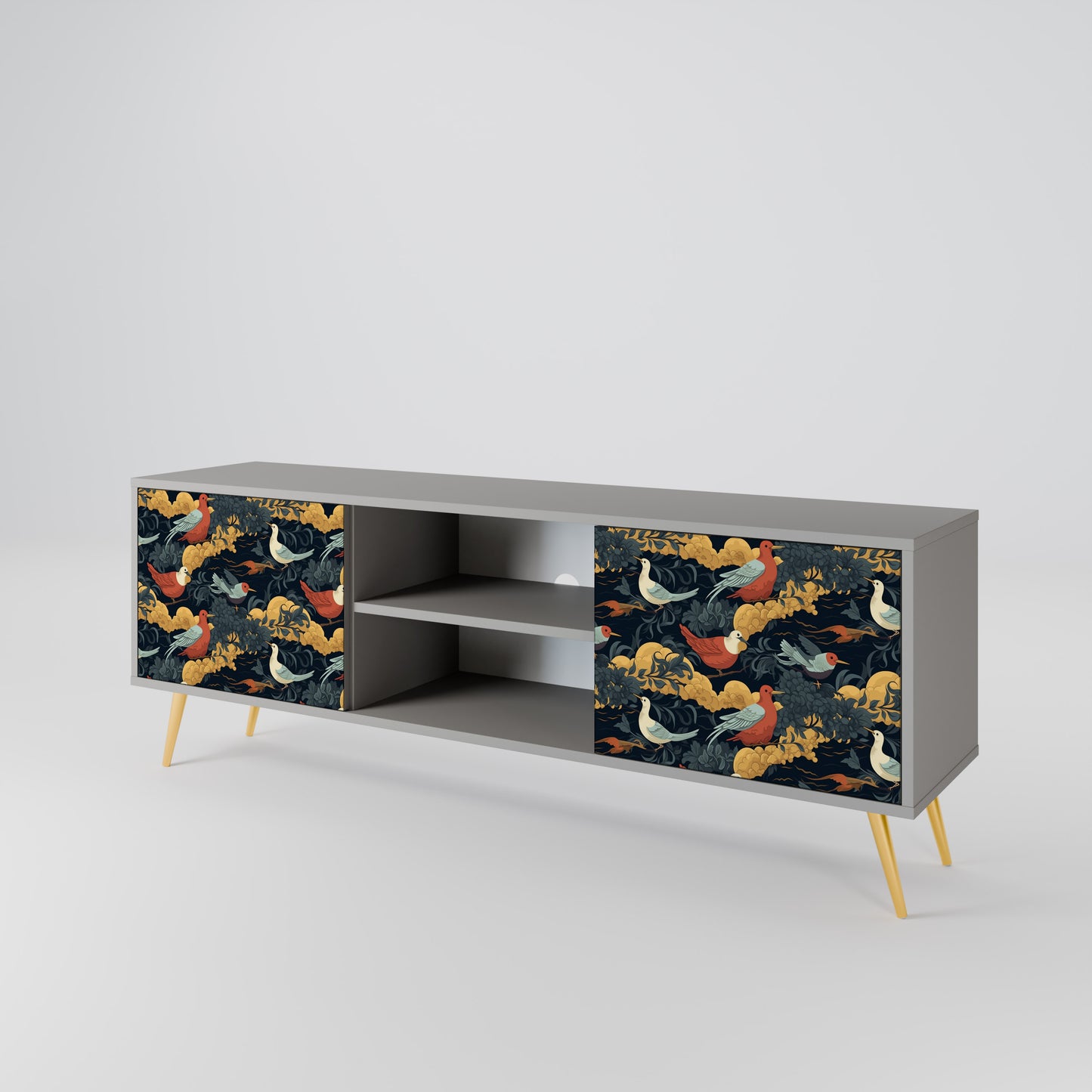 FOWLY DAZE Mueble de TV de 2 Puertas