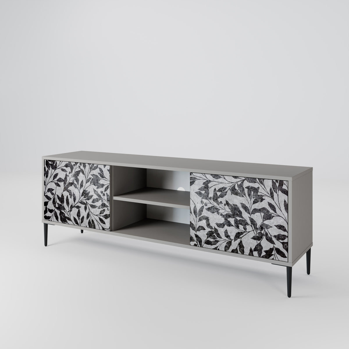CHARCOAL SPROUT Mueble de TV de 2 Puertas