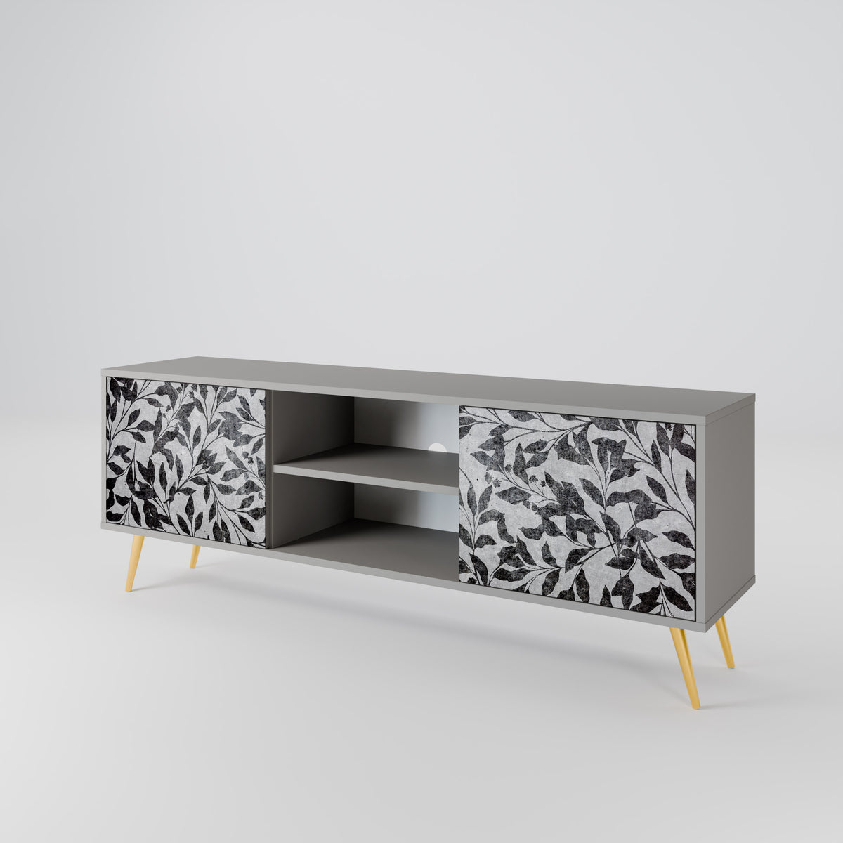 CHARCOAL SPROUT Mueble de TV de 2 Puertas