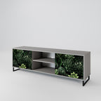 SUCCULENT JUNGLE Mueble de TV de 2 Puertas en Acabado Gris
