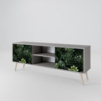 SUCCULENT JUNGLE Mueble de TV de 2 Puertas en Acabado Gris