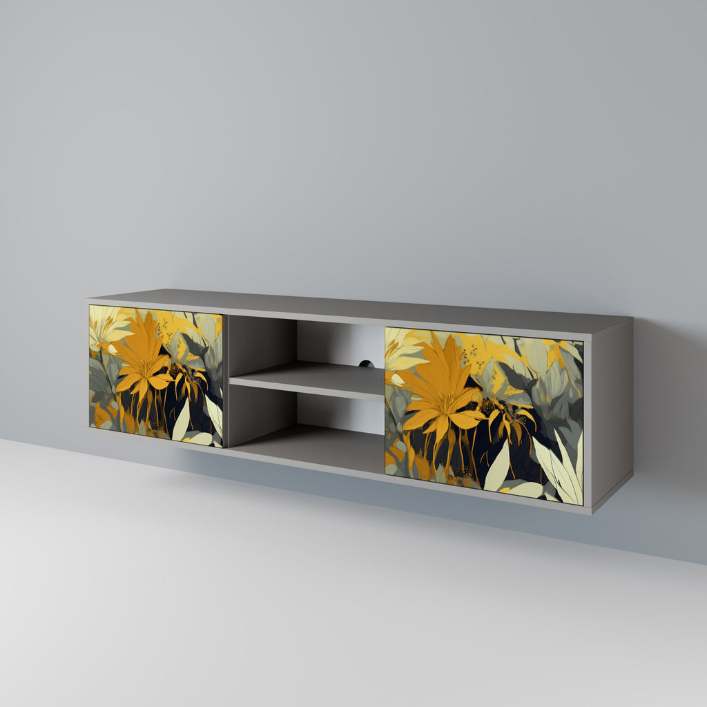 SUNKISSED LILY 2-Door TV Stand in Grey Finish