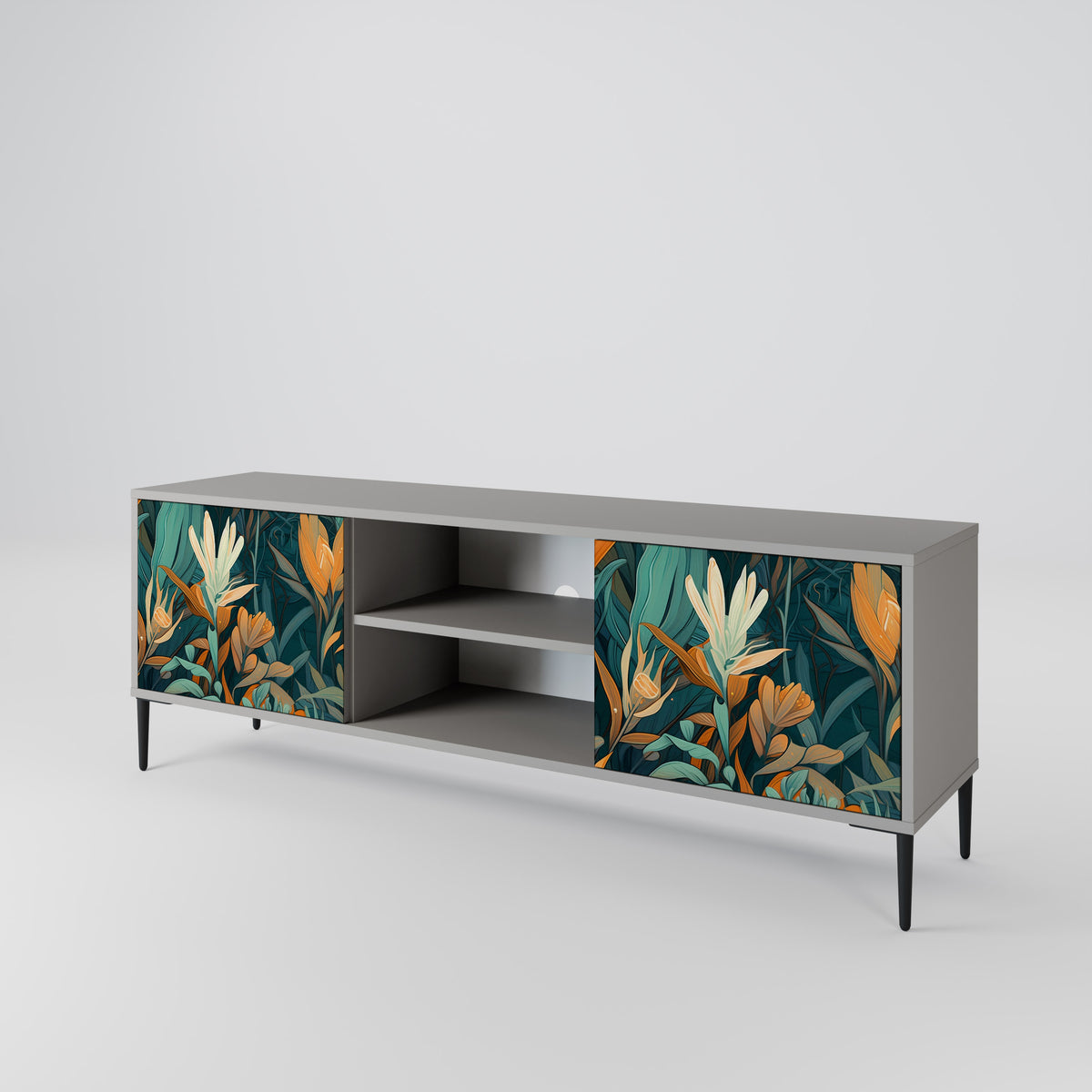 FLORAL SERENITY Mueble de TV de 2 Puertas