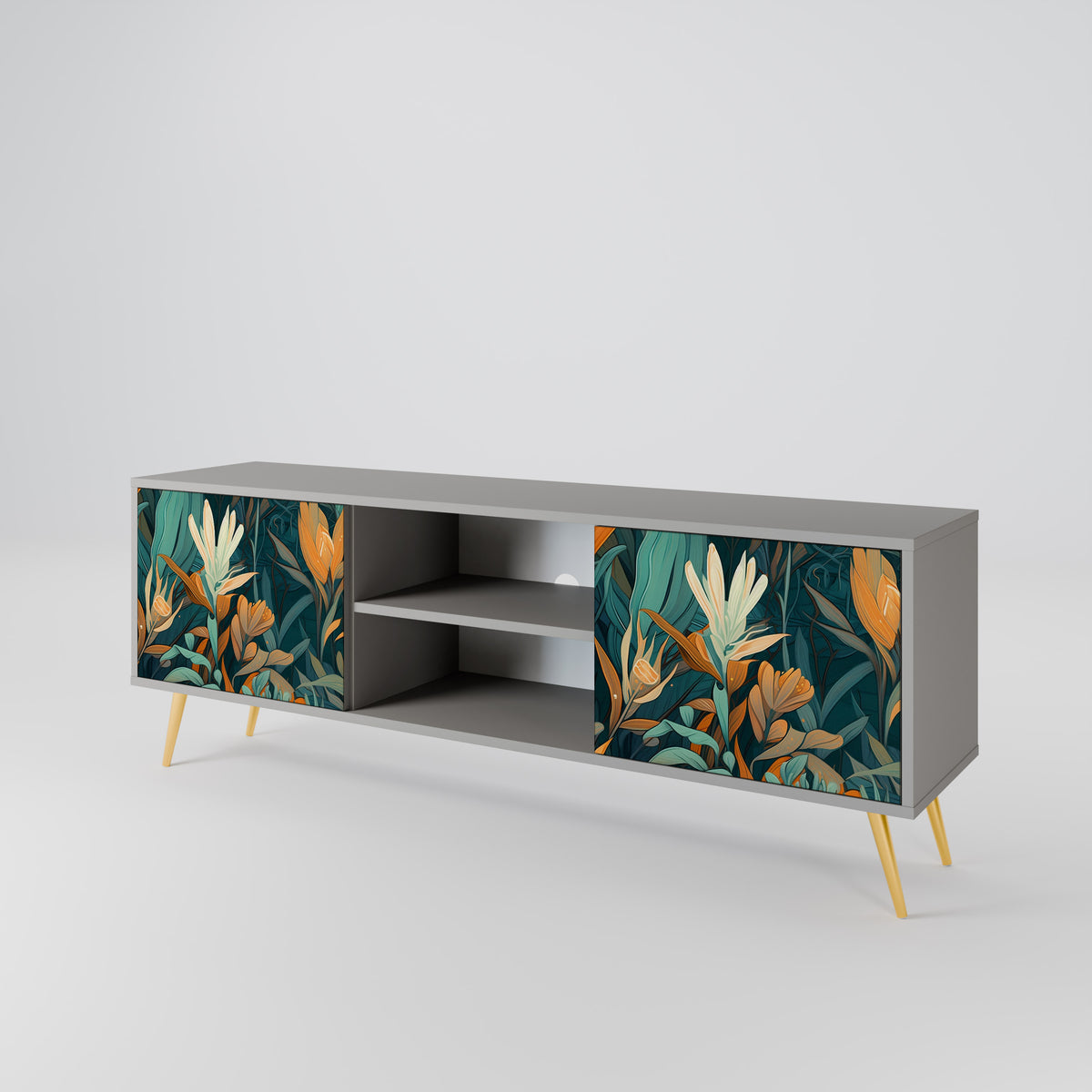 FLORAL SERENITY Mueble de TV de 2 Puertas