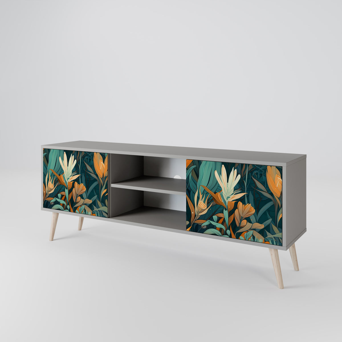 FLORAL SERENITY Mueble de TV de 2 Puertas